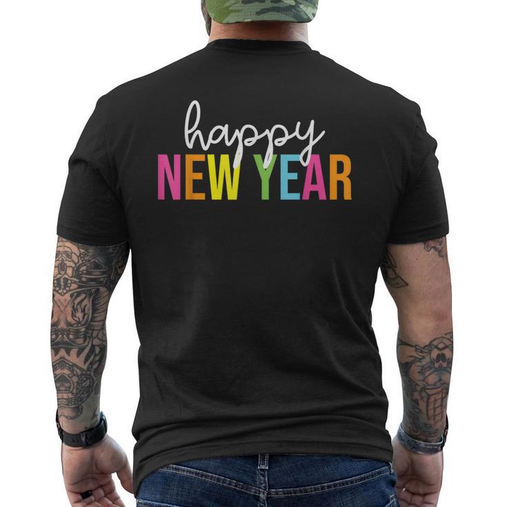 Happy New Year Day Eve Party For Teachers And Students Men's T-shirt Back Print