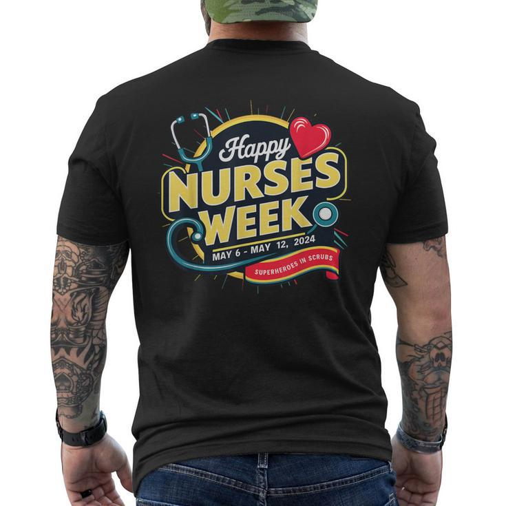 Happy Nurses Week And Day 2024 Superheroes In Scrubs B Men's T-shirt Back Print