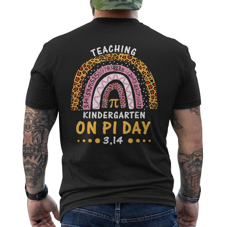 Happy Pi Day Kindergarten Math Teachers Leopard Rainbow Men's T-shirt Back Print