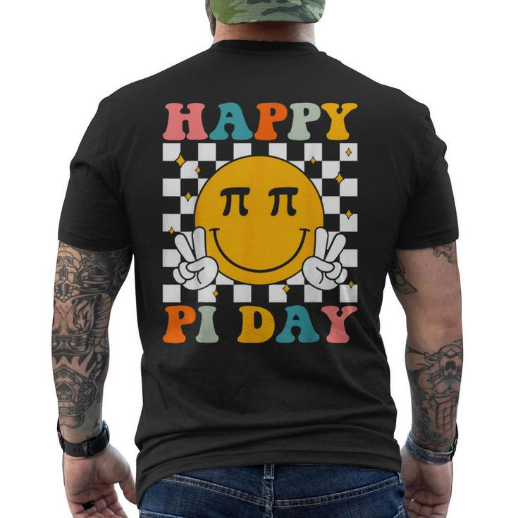 Happy Pi Day Retro Smile Face Math Symbol Pi 314 Men's T-shirt Back Print
