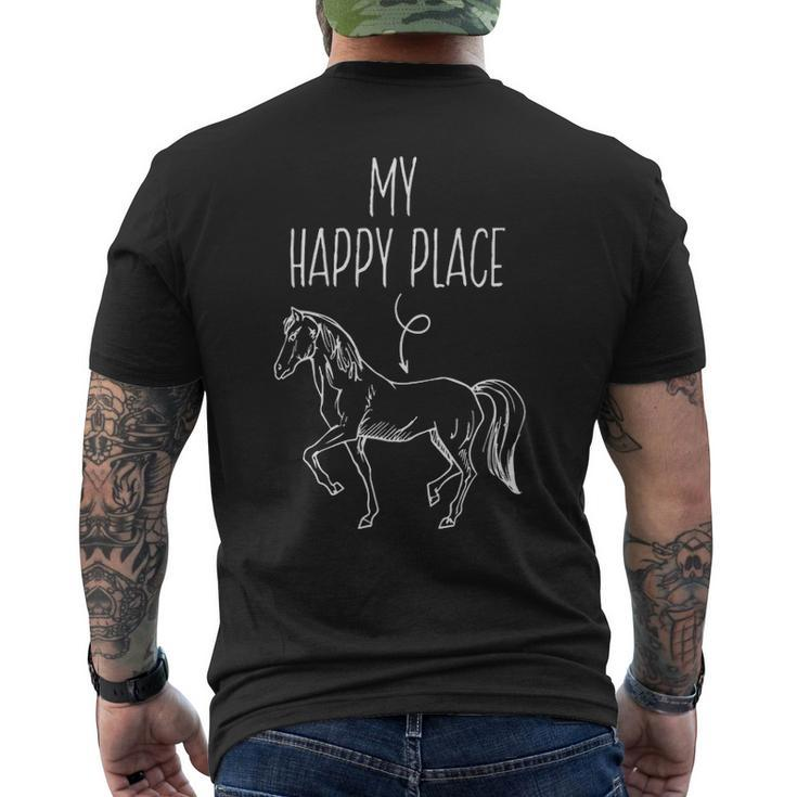 My Happy Place Horse Lover Horseback Riding Equestrian Men's T-shirt Back Print