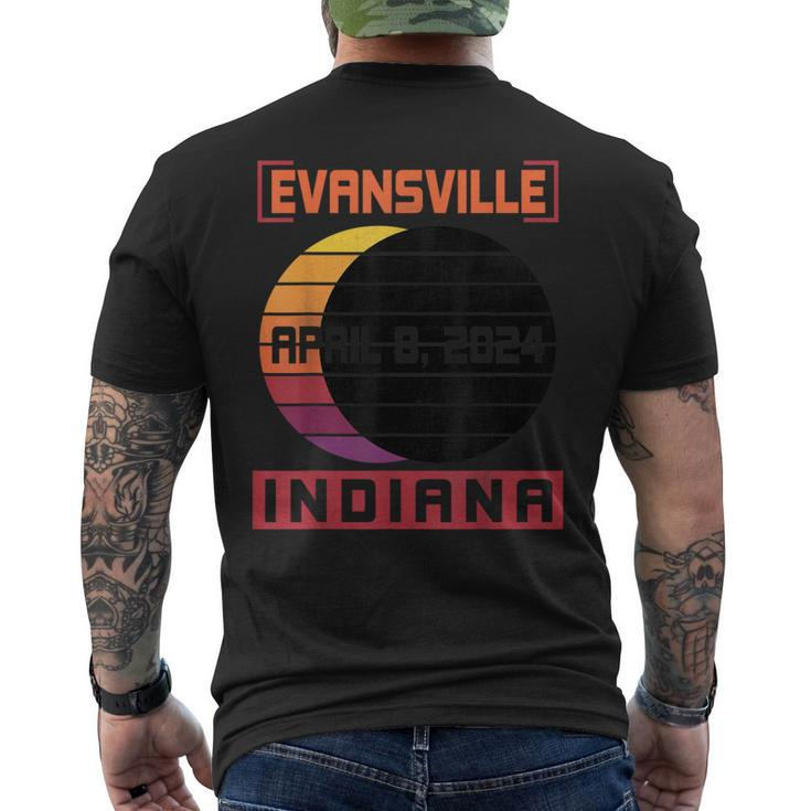Happy Total Solar Eclipse In Evansville Indiana April 8 2024 Men's T-shirt Back Print