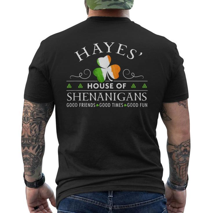 Hayes House Of Shenanigans Irish Family Name Men's T-shirt Back Print
