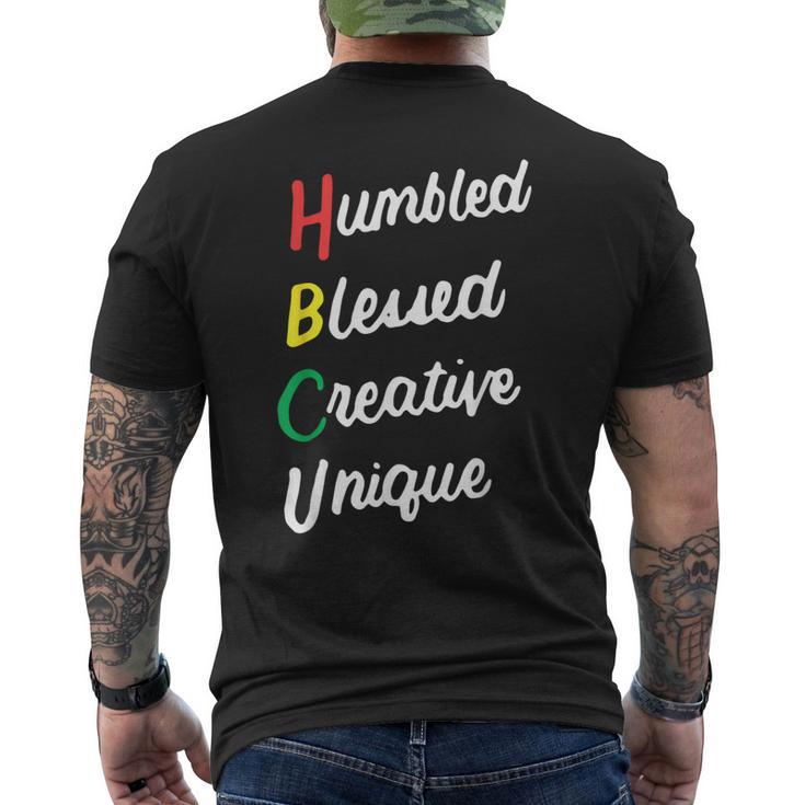 Hbcu African Humbled Blessed Creative Unique Black Pride Men's T-shirt Back Print