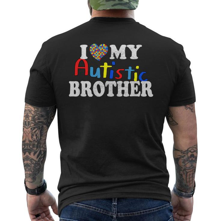 I Heart My Autistic Brother I Love My Autistic Brother Men's T-shirt Back Print