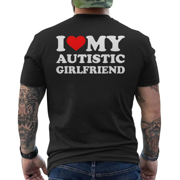 I Heart My Autistic Girlfriend I Love My Hot Girlfriend Wife Men's T-shirt Back Print