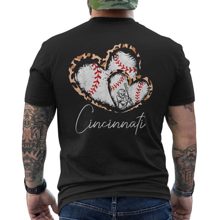 Heart Baseball Fans Men's T-shirt Back Print