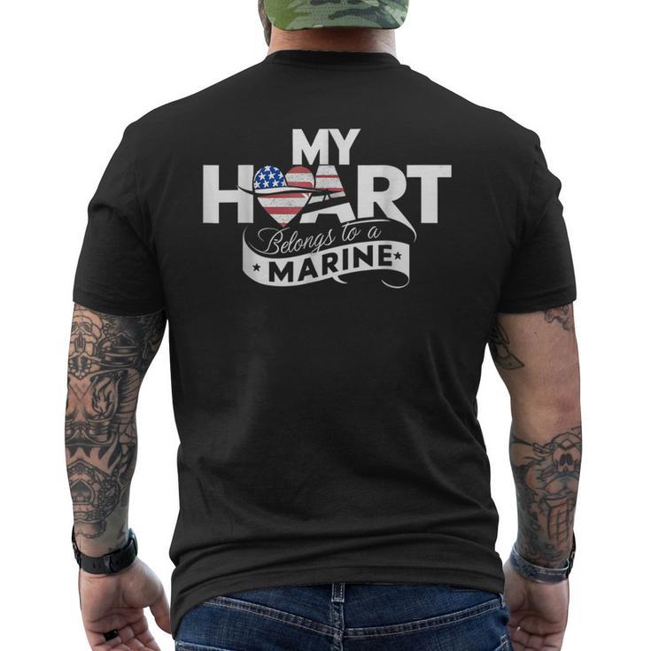 My Heart Belongs To A Marine Men's T-shirt Back Print