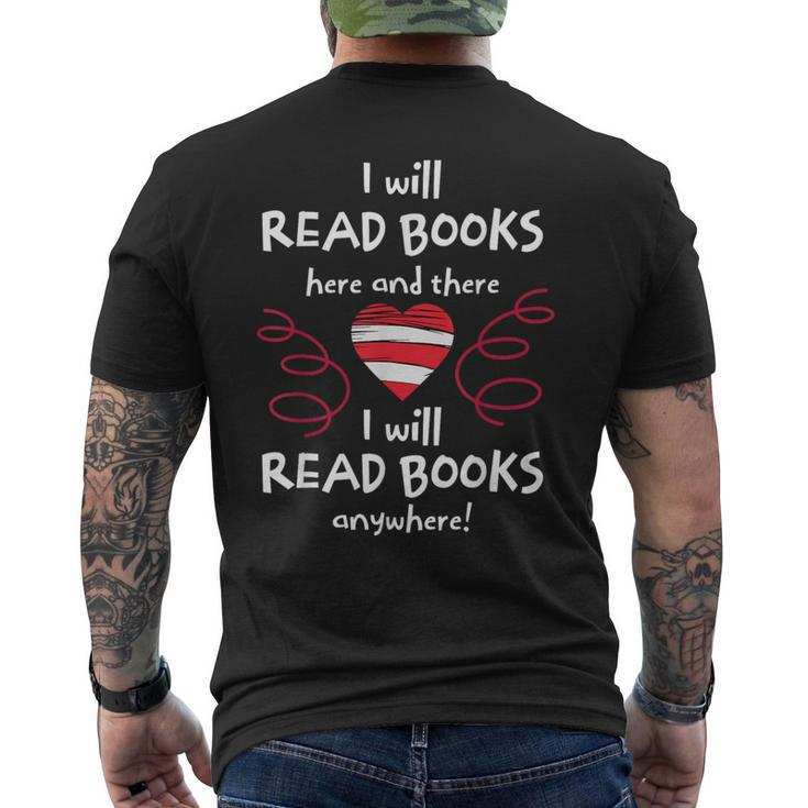 I Heart Books Book Lovers Readers Read More Books Men's T-shirt Back Print