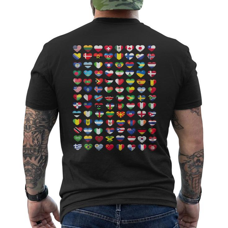 Heart Flags Of The Countries Of The World Flag International Men's T-shirt Back Print