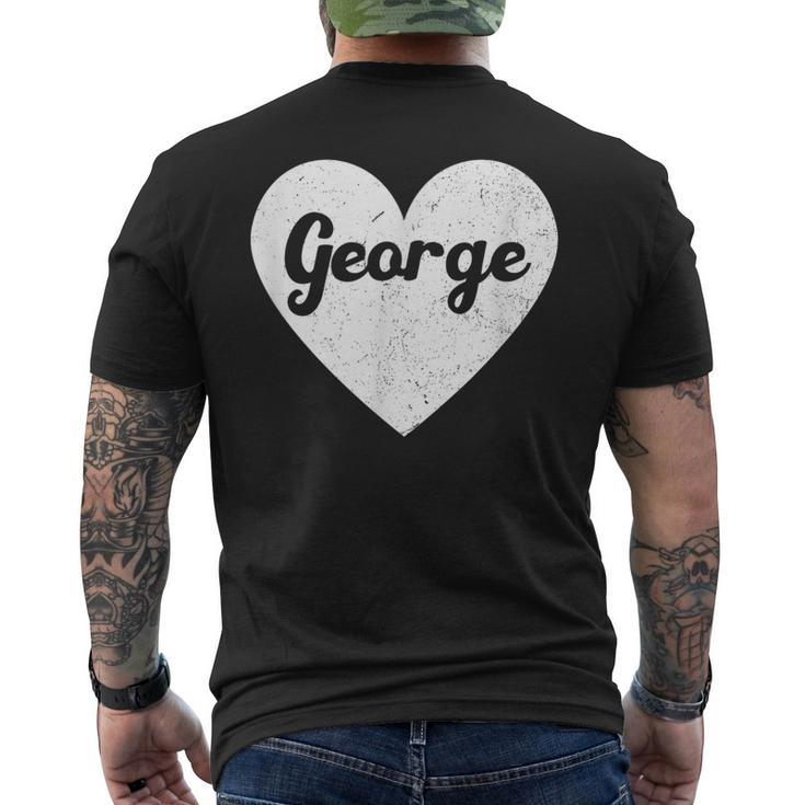 I Heart George First Names And Hearts I Love George Men's T-shirt Back Print