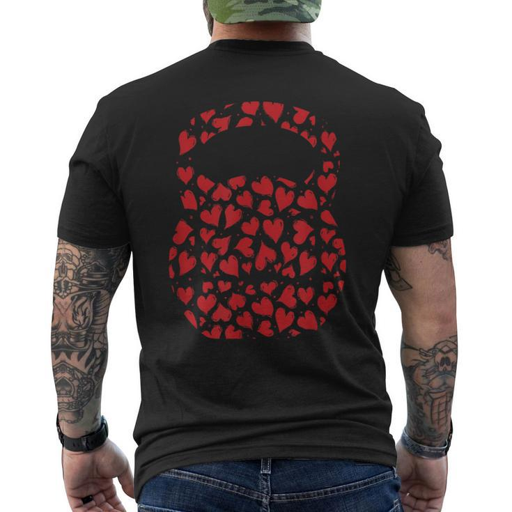 Heart Kettlebell Valentines Day Fitness Workout Gym Lover Men's T-shirt Back Print