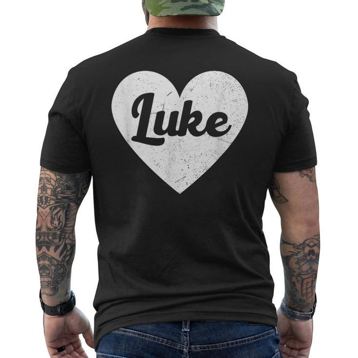 I Heart Luke First Names And Hearts I Love Luke Men's T-shirt Back Print