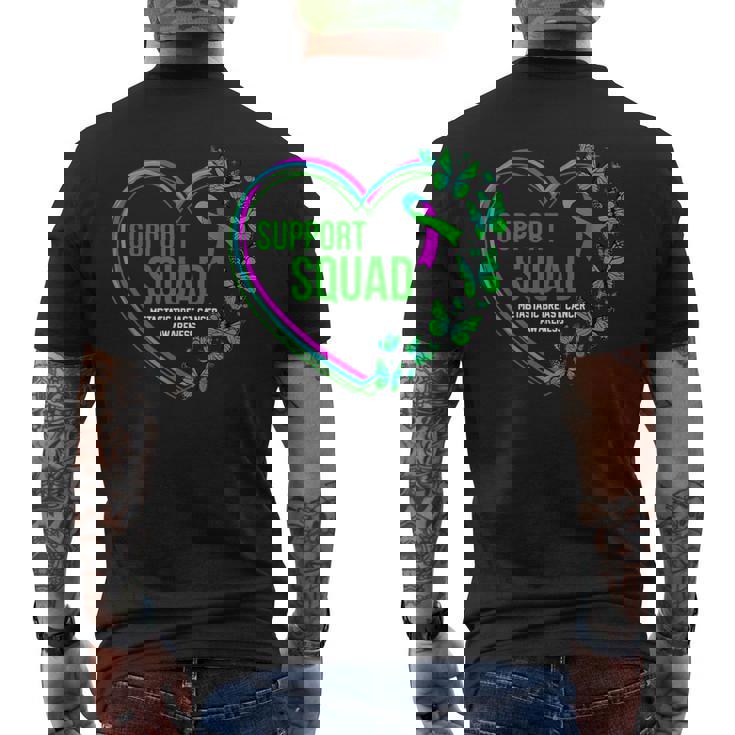 Heart Support Squad Ribbon Metastatic Breast Cancer Men's T-shirt Back Print