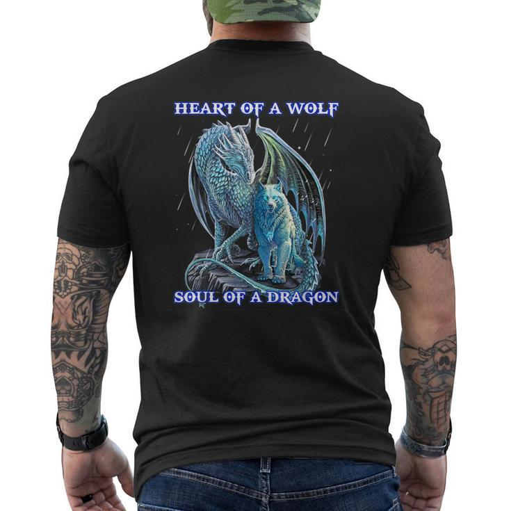 Heart Of Wolf Soul Of A Dragon Men's T-shirt Back Print