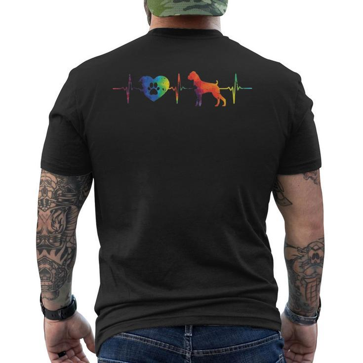 Heartbeat Paw Boxer Tie Dye Animal Pet Dog Hippie Hippy Men's T-shirt Back Print