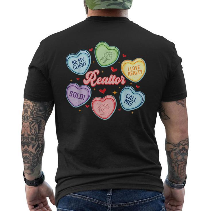 Hearts Candy Valentines Day Real Estate Be My Client Men's T-shirt Back Print