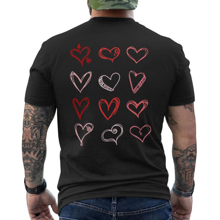 Hearts Pattern Valentines Day Cute Love V-Day Pajama Men's T-shirt Back Print