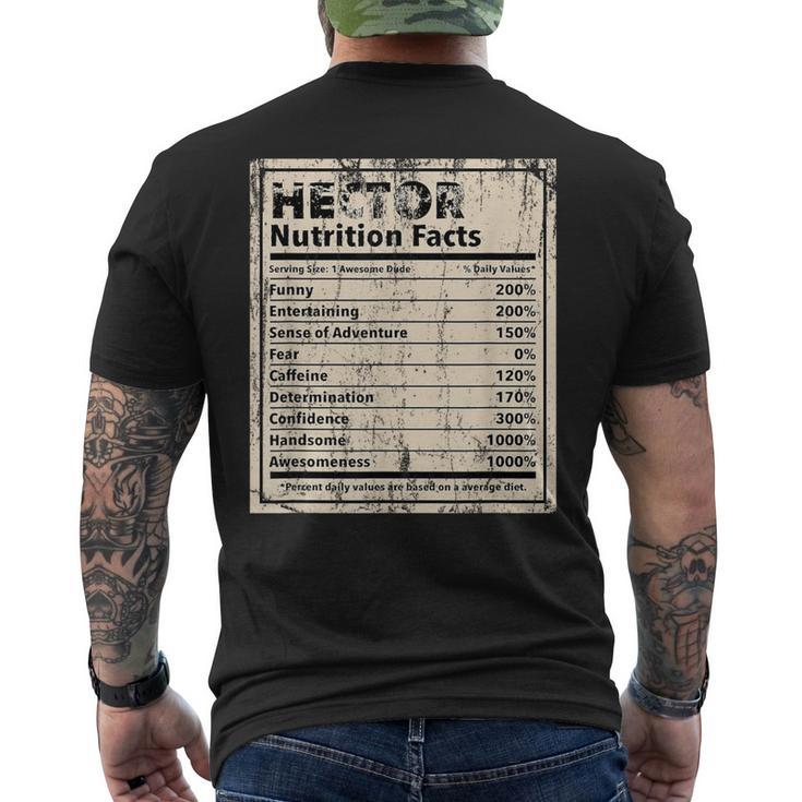 Hector Nutrition Facts Name Humor Nickname Men's T-shirt Back Print