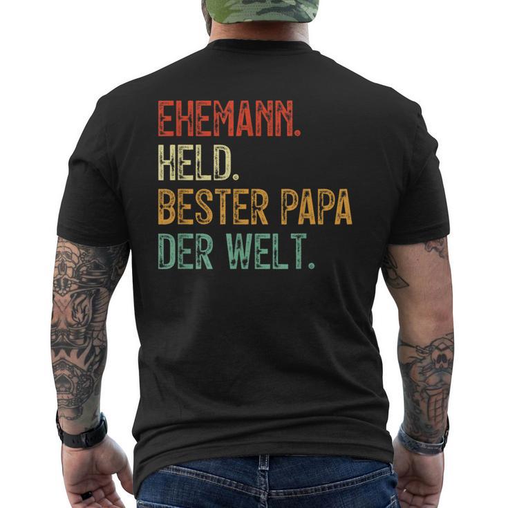 Held Bester Papa Mann Der Welt Held Bester Ehemann T-Shirt mit Rückendruck