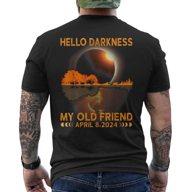 Hello Darkness My Friend Solar Eclipse April 8 2024 Men's T-shirt Back Print