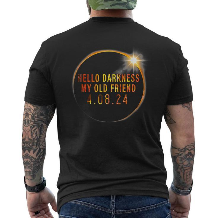 Hello Darkness My Old Friend 2024 Solar Eclipse Men's T-shirt Back Print