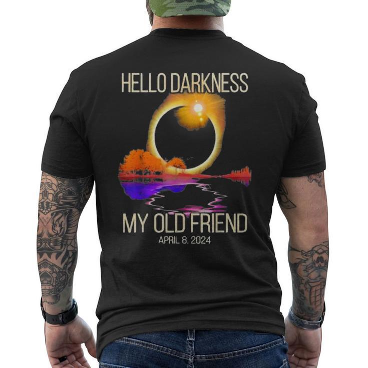Hello Darkness My Old Friend Eclipse Solar April 08 2024 Men's T-shirt Back Print
