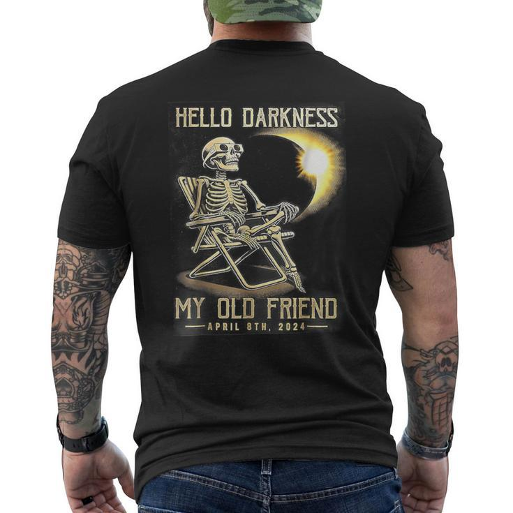 Hello Darkness My Old Friend Skeleton Solar Eclipse T- Men's T-shirt Back Print