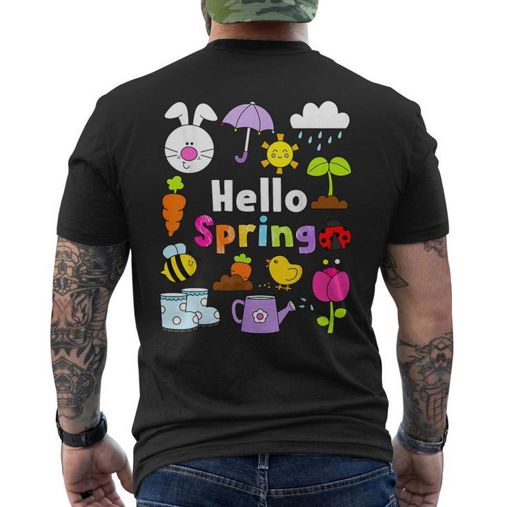 Hello Spring And Easter Day 2024 Bunny Hello Spring Toddler Men's T-shirt Back Print