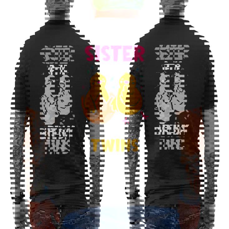 Hermana De Las Gemelas De Cumpleaños Bonito Gemelos Celebre Camiseta Hombre Estampado Espalda