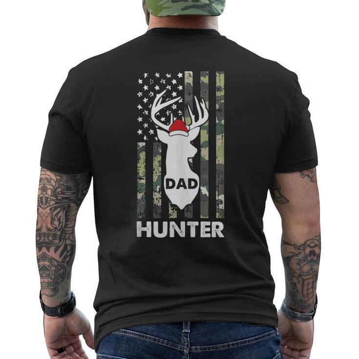 Herren Dad Hunter Weihnachten Coole Amerikanische Flagge Jagd Papaater T-Shirt mit Rückendruck