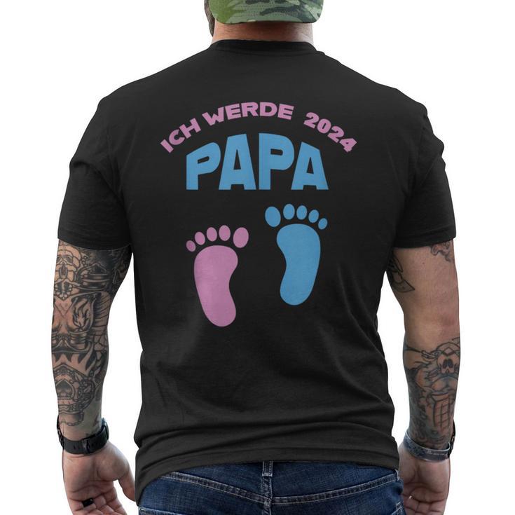 Herren Ich Werde Papa 2024 Werdenderater T-Shirt mit Rückendruck