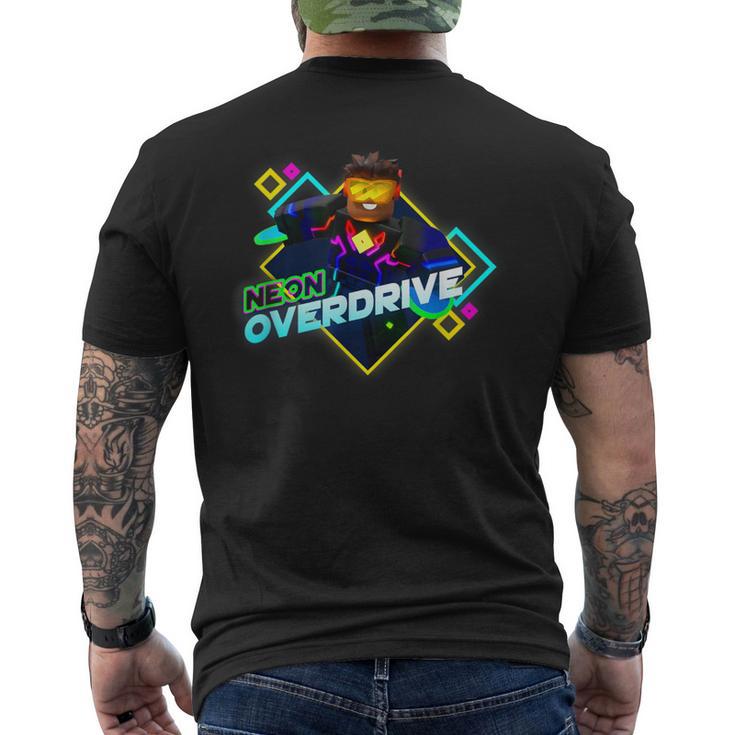 Herren-Kurzärmliges Herren-T-Kurzärmliges Herren-T-Shirt Schwarz, Neon Overdrive Grafik, Retro-Gamer-Design