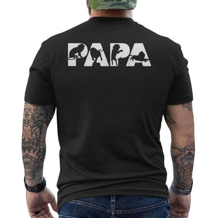 Herren Löwe Papa Lustig Papa Löweatertag Geschenk T-Shirt mit Rückendruck