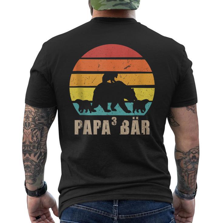 Herren Papa 3 Bär Bär Papa 3 Kinder T-Shirt mit Rückendruck