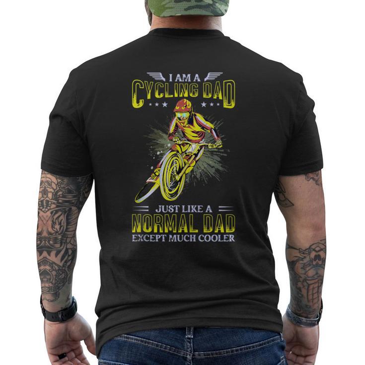 Herren Radfahrer Papa Wie Ein Normaler Papa Aber Cooler Lustiges T-Shirt mit Rückendruck