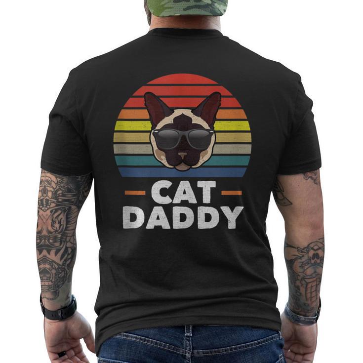 Herren Siamkatze Daddy Lustige Katze Papa Liebhaber T-Shirt mit Rückendruck