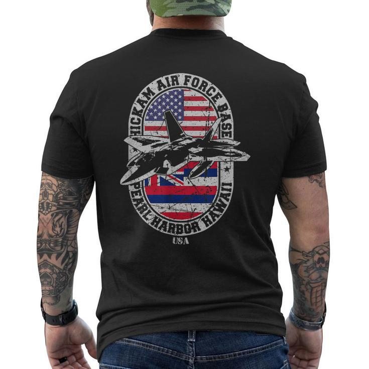 Hickam Air Base Usaf Pearl Harbor Hawaii Usa Flag Men's T-shirt Back Print