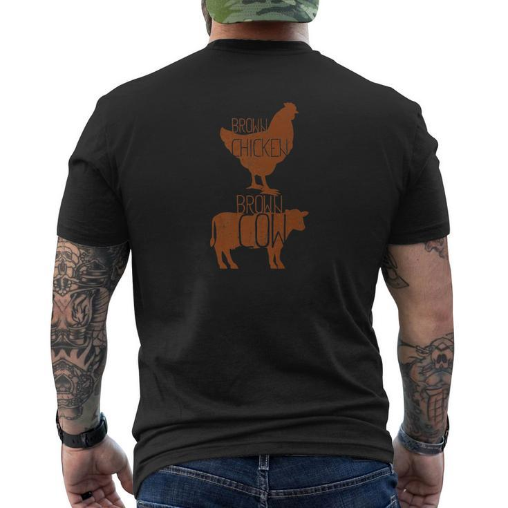 Hilarious Brown Chicken Brown Cow Mens Back Print T-shirt