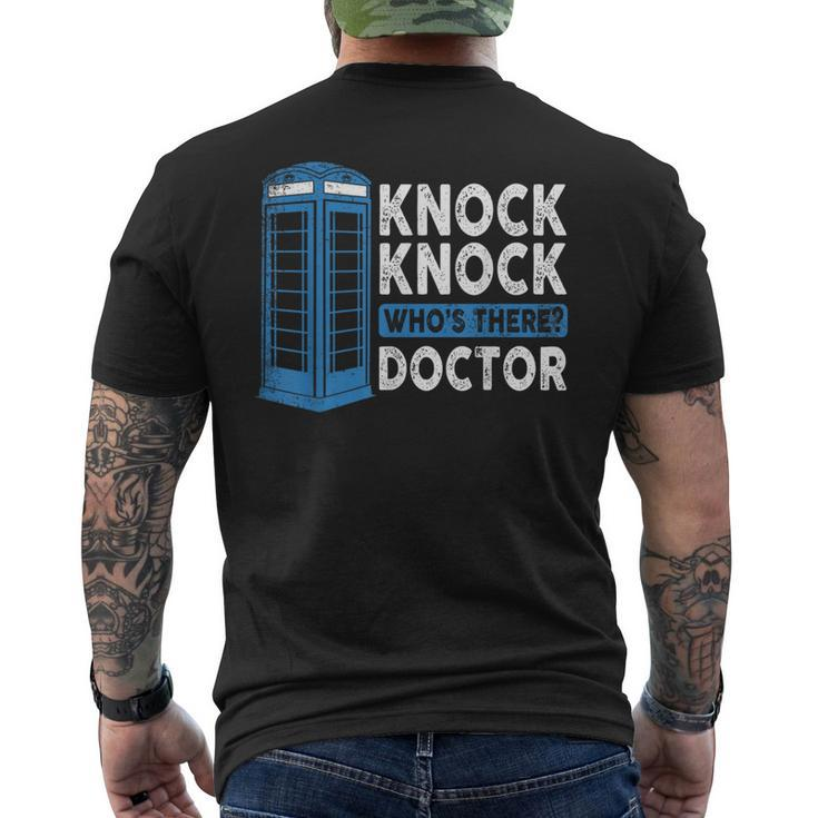Hilarious Humor Knock Knock Doctor Knock Who's There Men's T-shirt Back Print