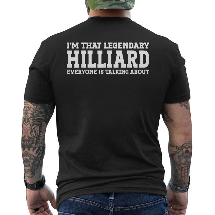 Hilliard Surname Team Family Last Name Hilliard Men's T-shirt Back Print