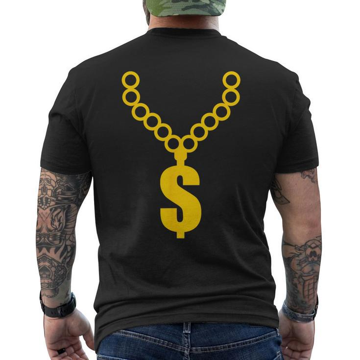 Hip Hop Gold Chain Rap Gangsta Dollar Necklace Money Bling Men's T-shirt Back Print