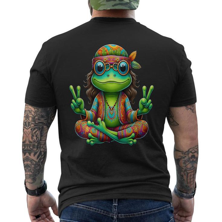Hippie Blume Frieden Seele Liebe Frosch T-Shirt mit Rückendruck