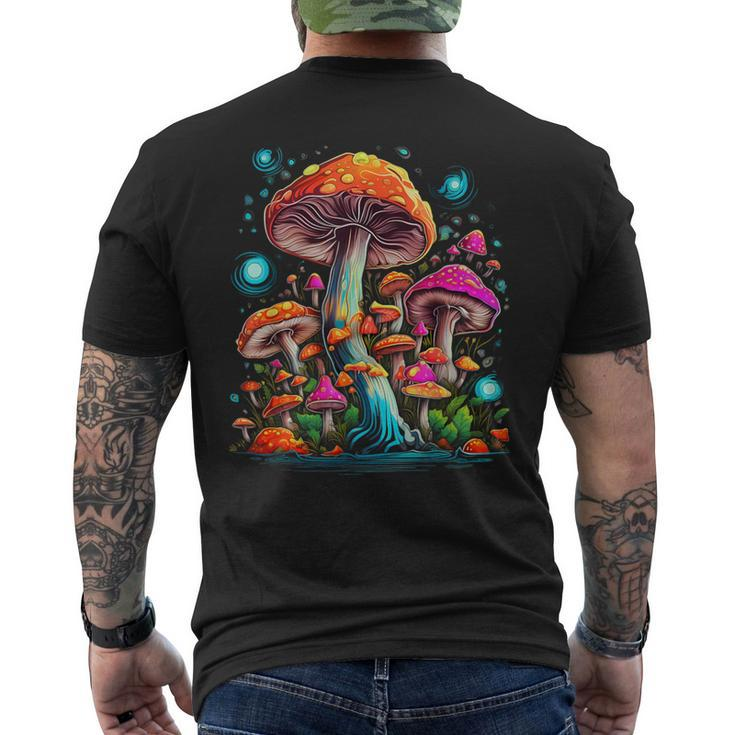 Hippie Mushrooms Psychedelic Forest Fungi Festival Men's T-shirt Back Print