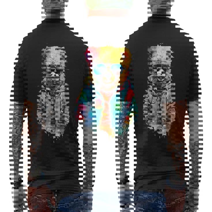 Hipster & Cool Teddy Bear Men's T-shirt Back Print