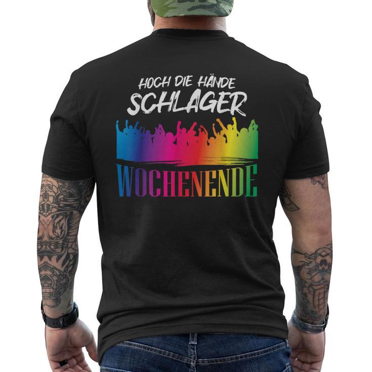 Hoch Die Hände Schlager Weekend Schlager Party Night S T-Shirt mit Rückendruck