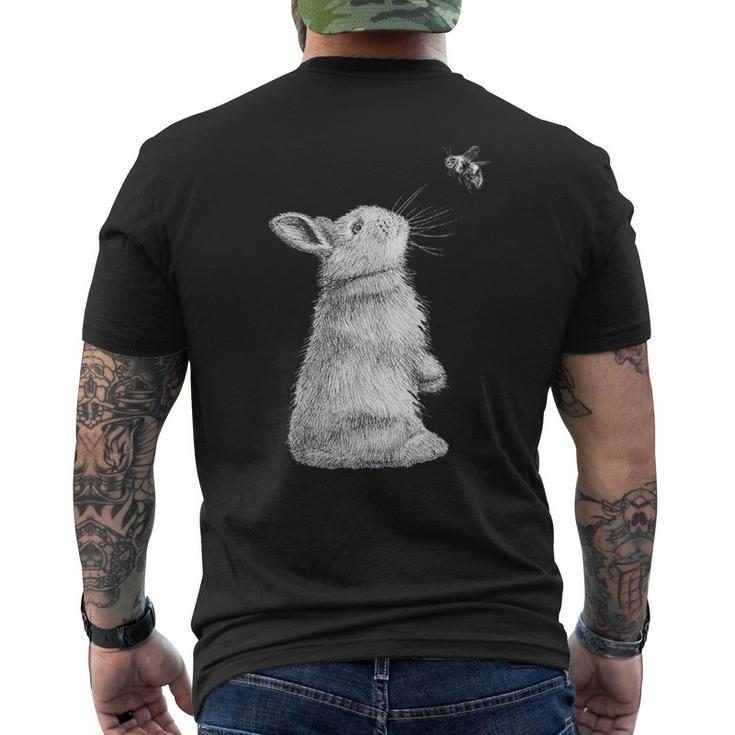 Honey Bunny Illustration Of Rabbit & Bumble Bee Men's T-shirt Back Print