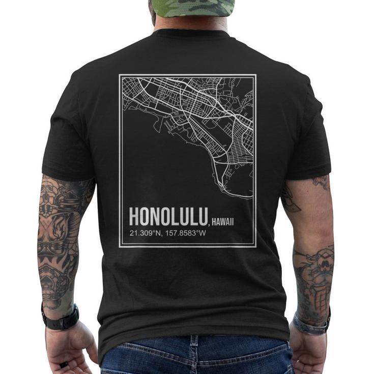 Honolulu Road Map Men's T-shirt Back Print