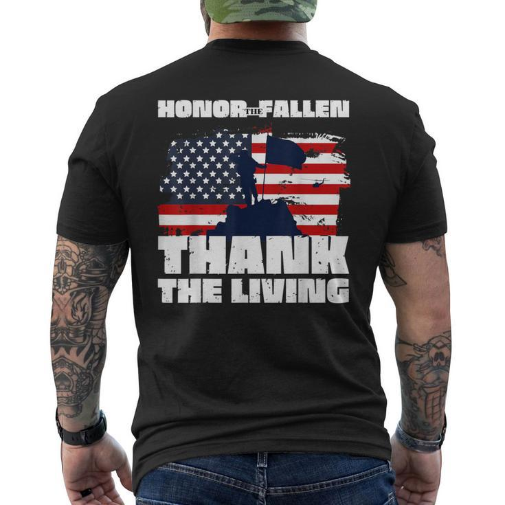 Honor The Fallen Thank The Living Veteran Day Memorial Day Men's T-shirt Back Print