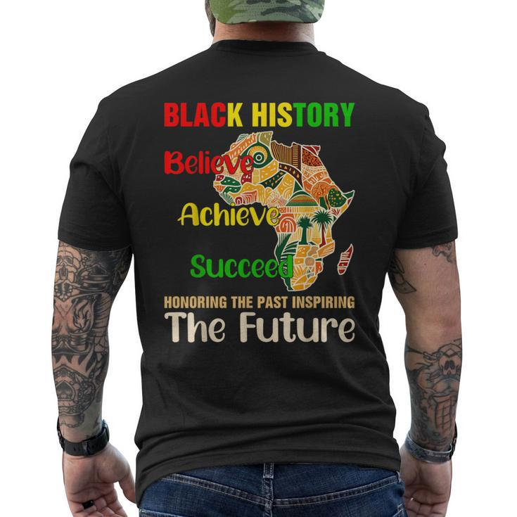 Honoring Past Inspiring Future Black History Month Retro Men's T-shirt Back Print